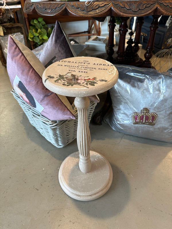 Bird in Nest shabby chic side table or stand