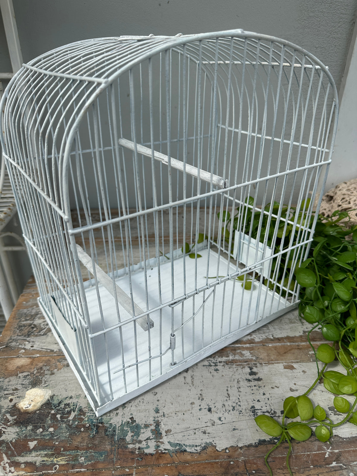Vintage White Birdcage decor only