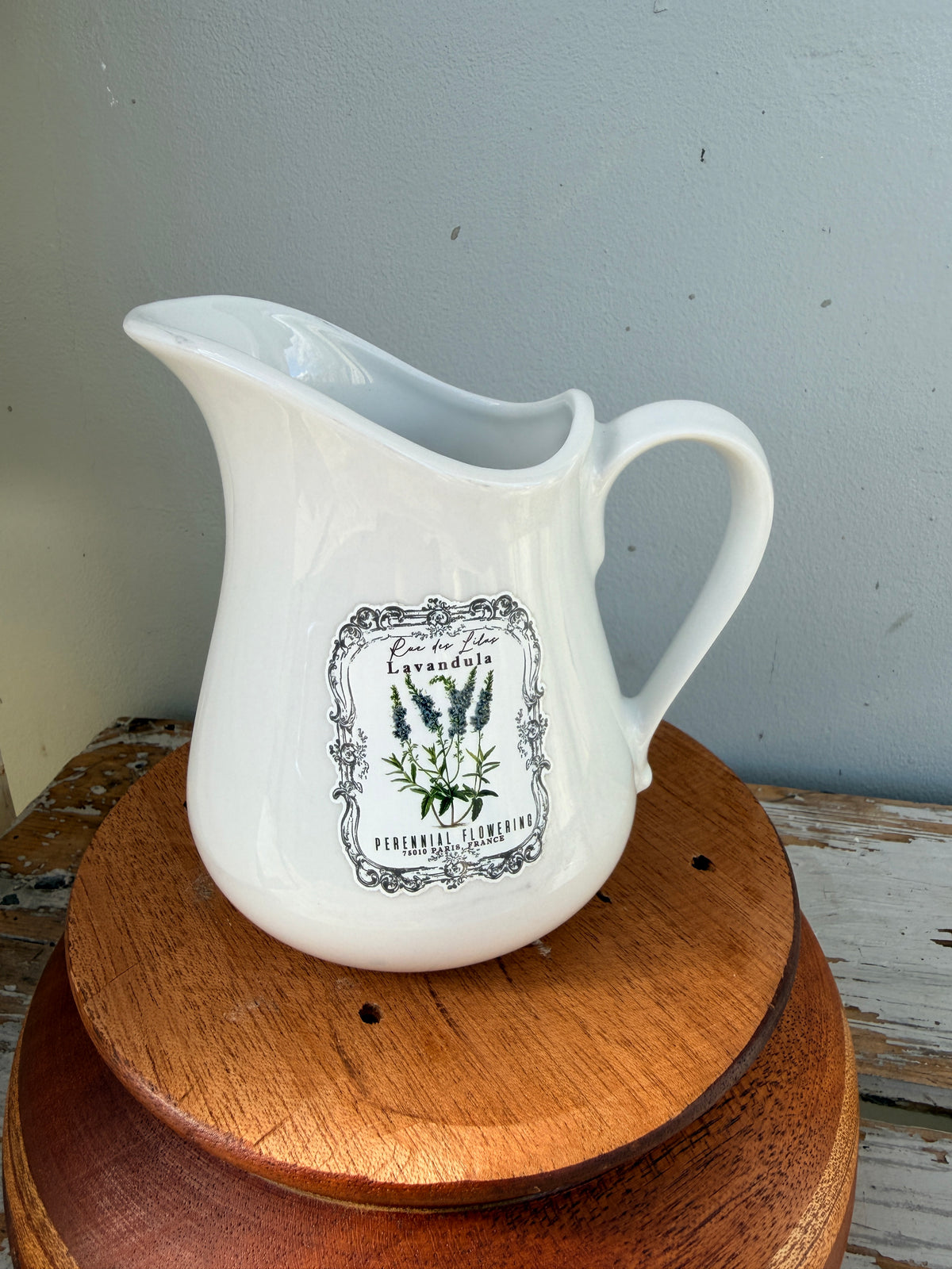Floral White China Jug medium