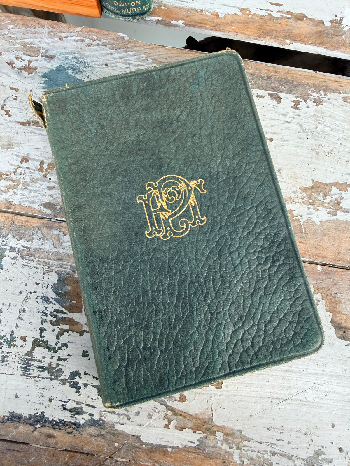 1919 Antique Poem Book the Golden Treasury by Palgraves leather cover