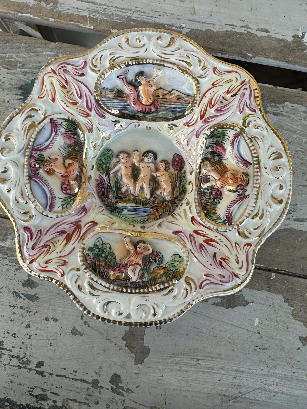 Vintage Capodimonte Italian Hanging plate