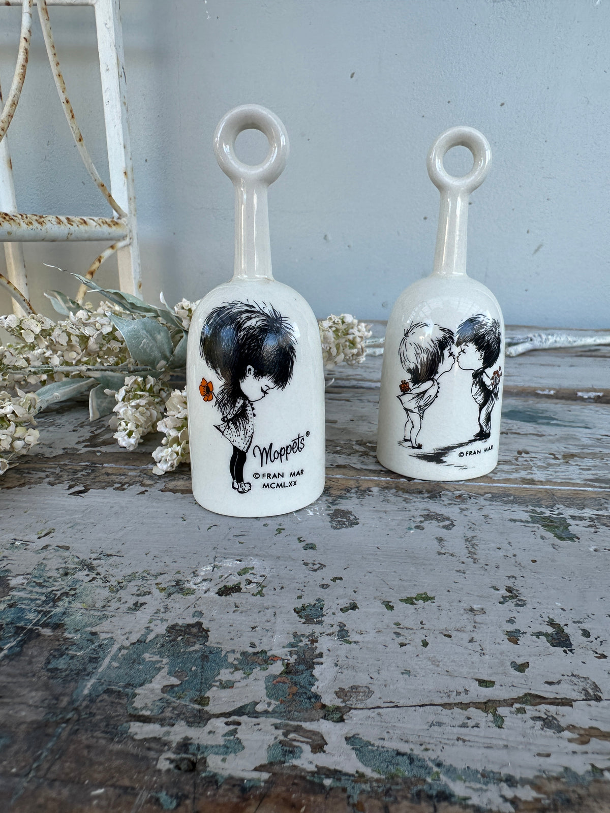 Ceramic Bell Moppet by Fran Mar II circa 1970 repaired