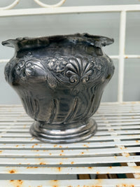 Silverware Planter Pot with floral design