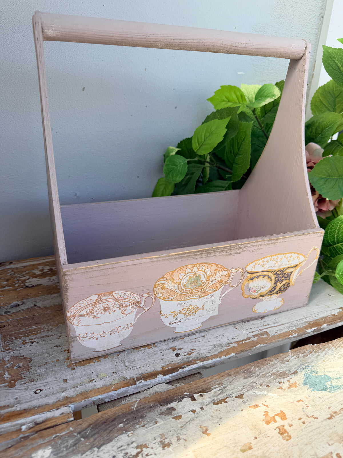 Crockery Tote wooden caddy