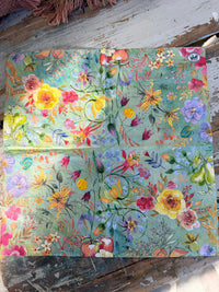 Green Wildflowers Napkin for Decoupage
