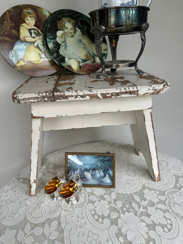 Aged Stool with original chippy patina