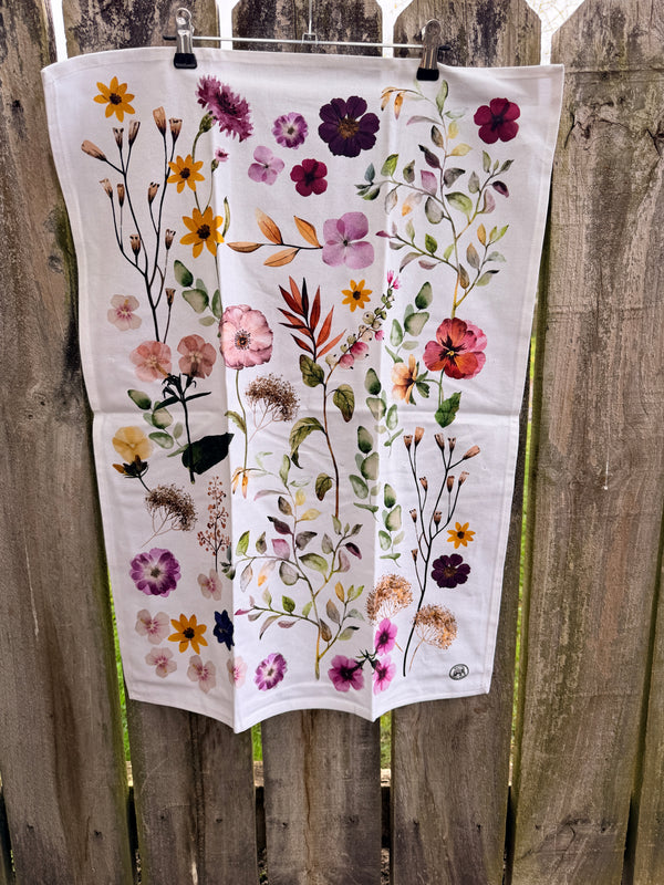 Tea towel Pressed Flower Stems Michel design works