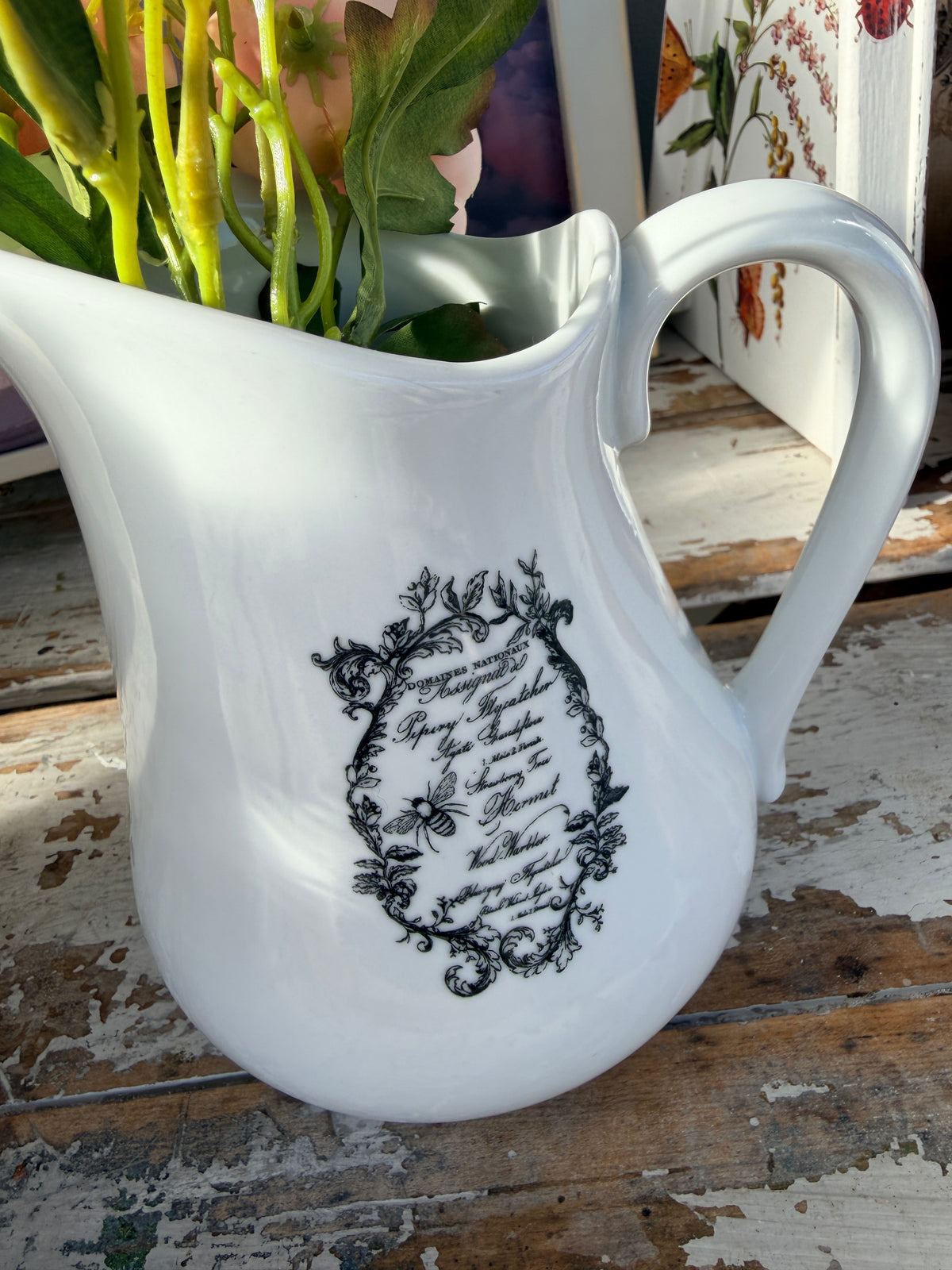 Black Label White China Jug large