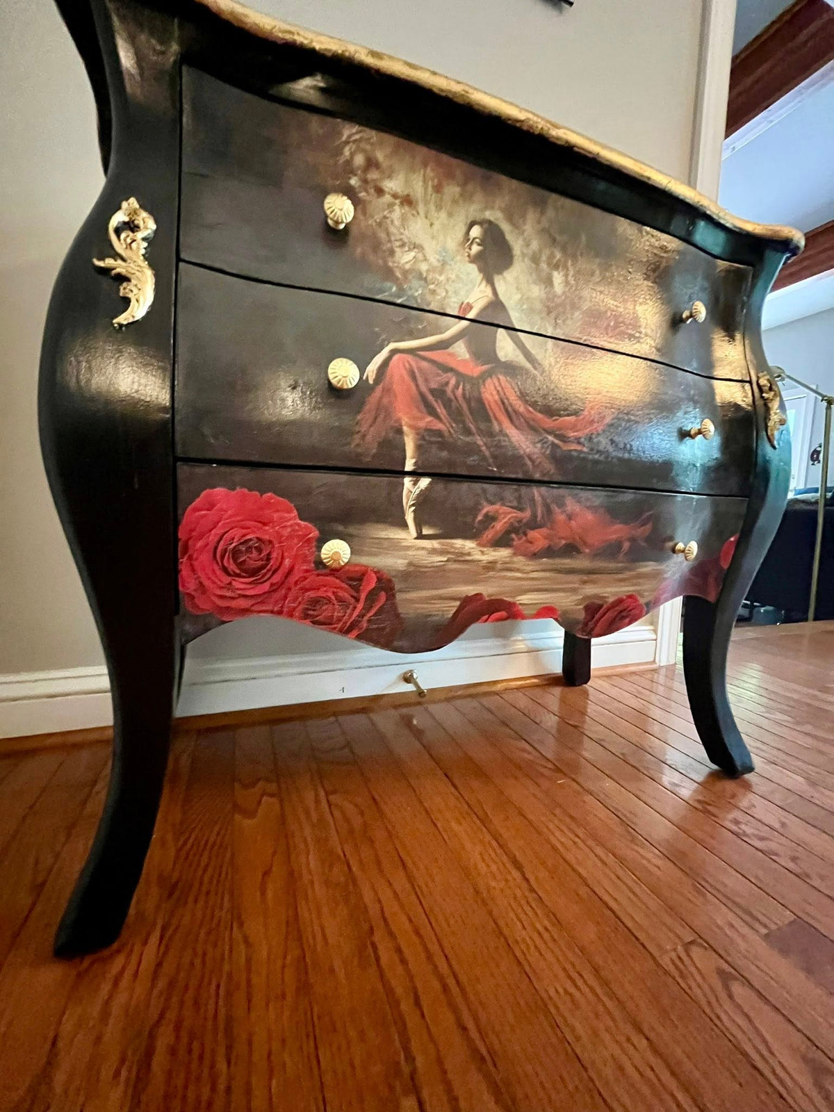 Camilla Dancer in Red Mulberry Decoupage Paper