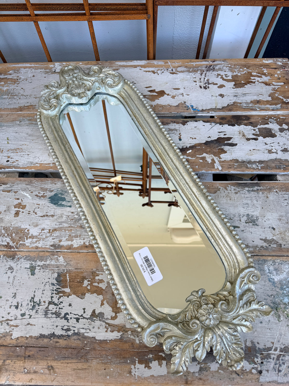 Silver tone Filigree Mirror / tray MUST COLLECT