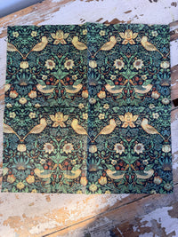 Strawberry Thief Black Napkin for Decoupage