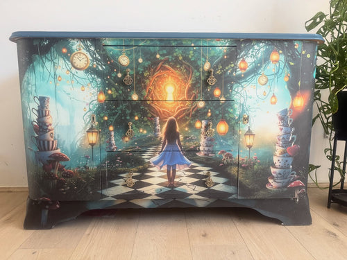 Through the Keyhole Mulberry Decoupage Paper alice in wonderland