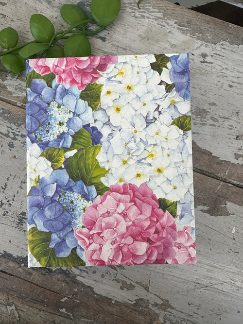 Jotter Pad Pink & White Hydrangeas