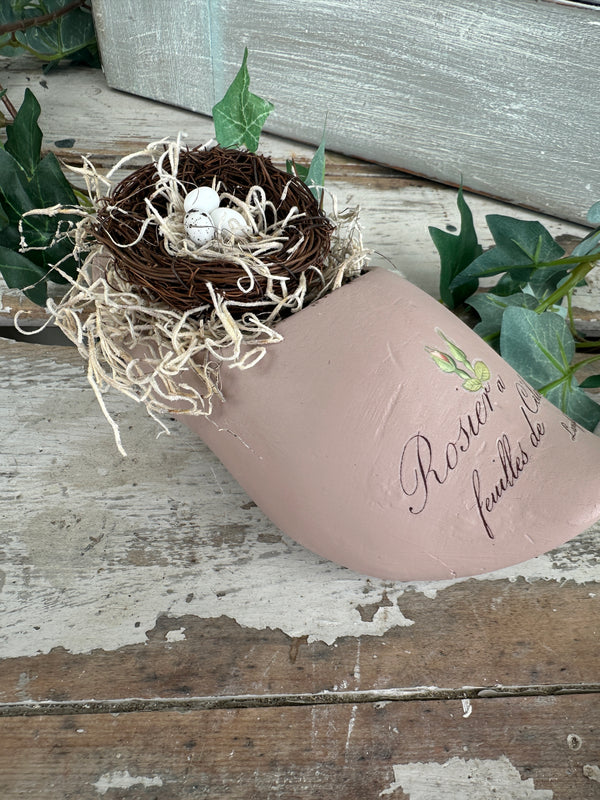 Rose Pink Clog and Bird Nest