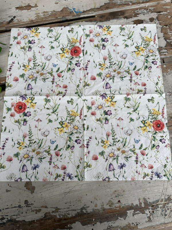 Vild Blomma Napkin for Decoupage