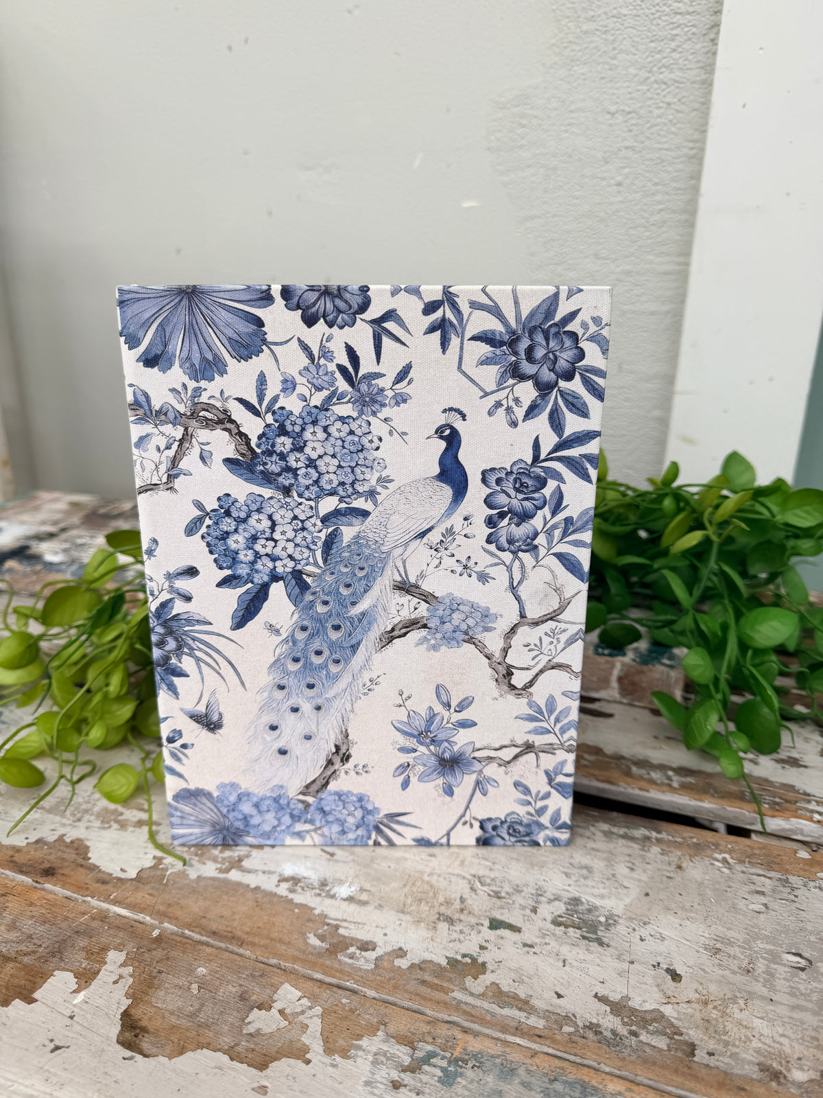 Book Box Peacock Blue & White 