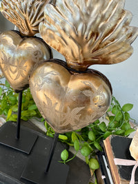 Milagro Heart Locket on Black Stand