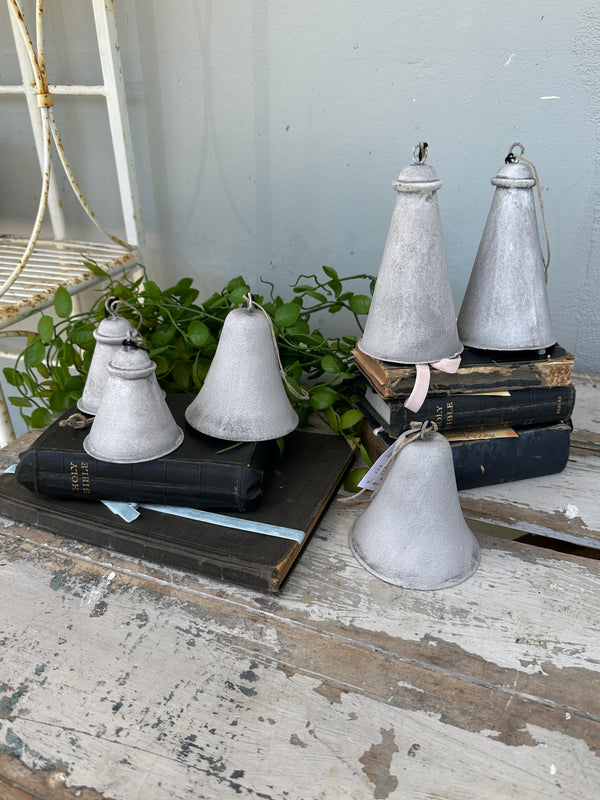 French Country Ash Grey Hanging Bell 3 sizes