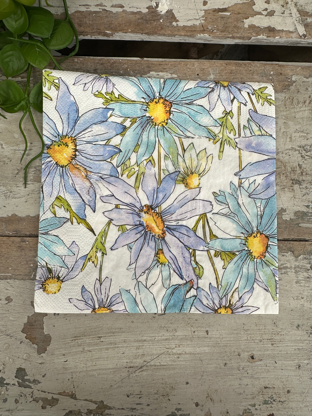 Blue Margerites Napkin for Decoupage