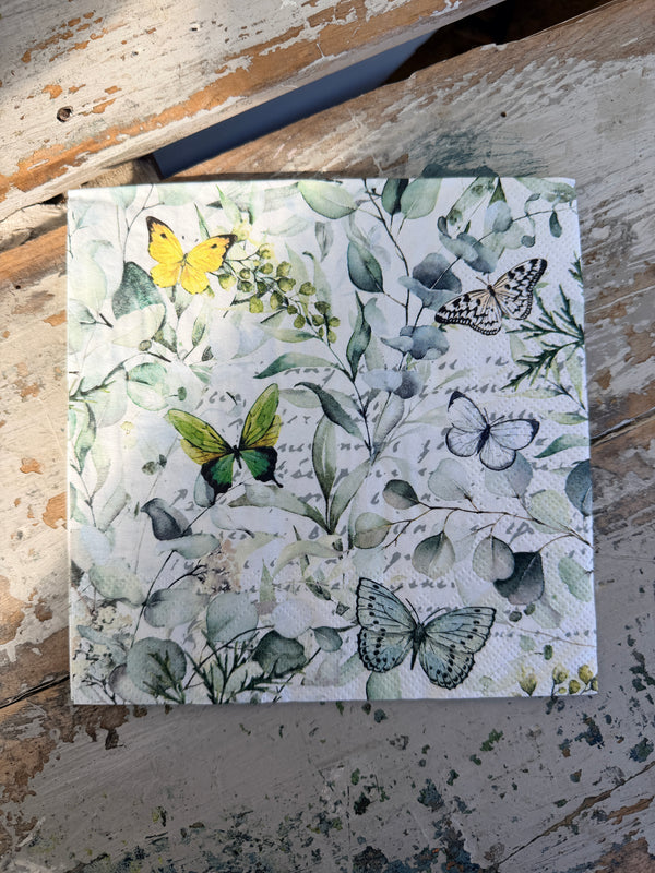 Pastel Butterflies Napkin for Decoupage