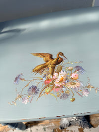 Paisley painted small wooden table