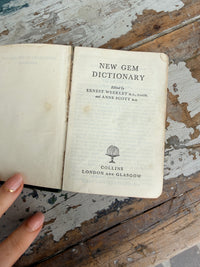 Collins English Gem Dictionary Vintage small Green book
