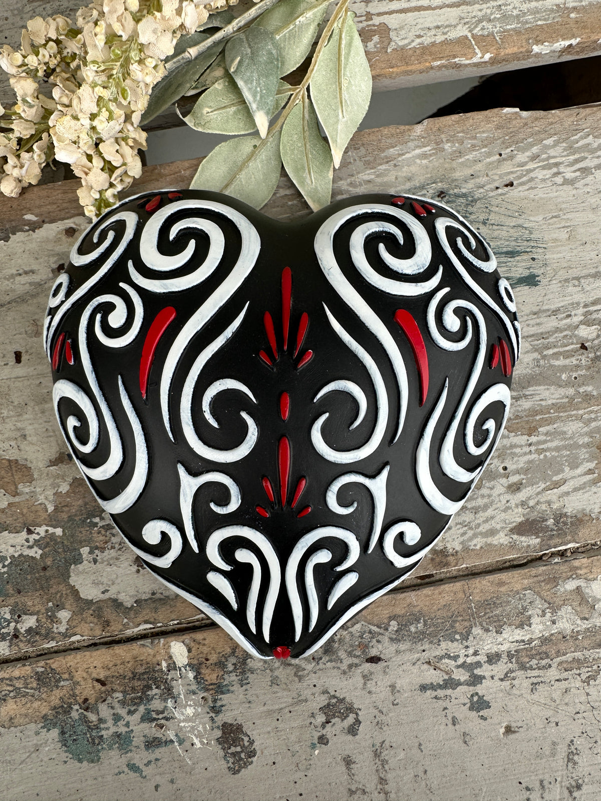 Wall heart Black Red & White
