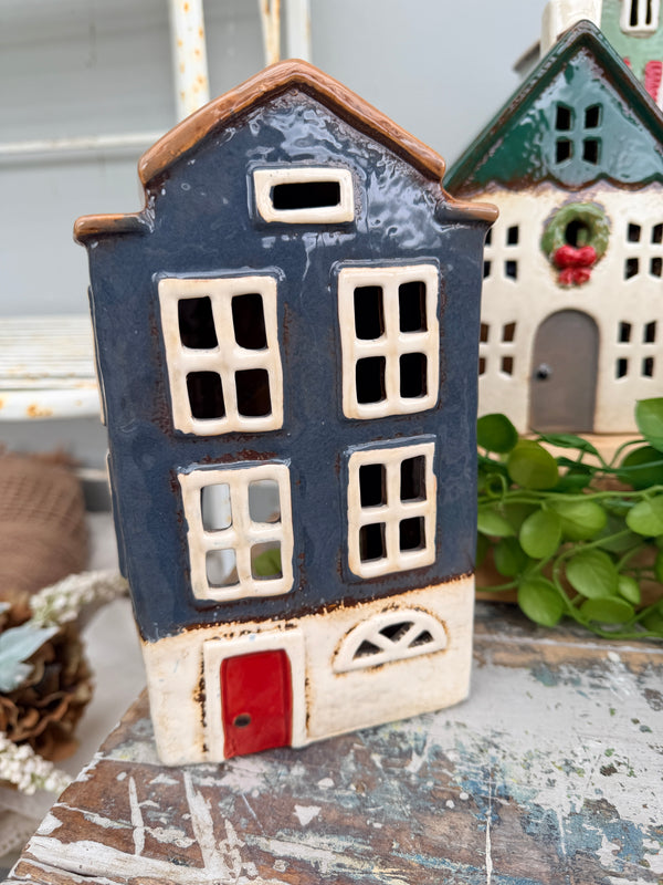French Country Alsace TeaLight House Nordic Navy