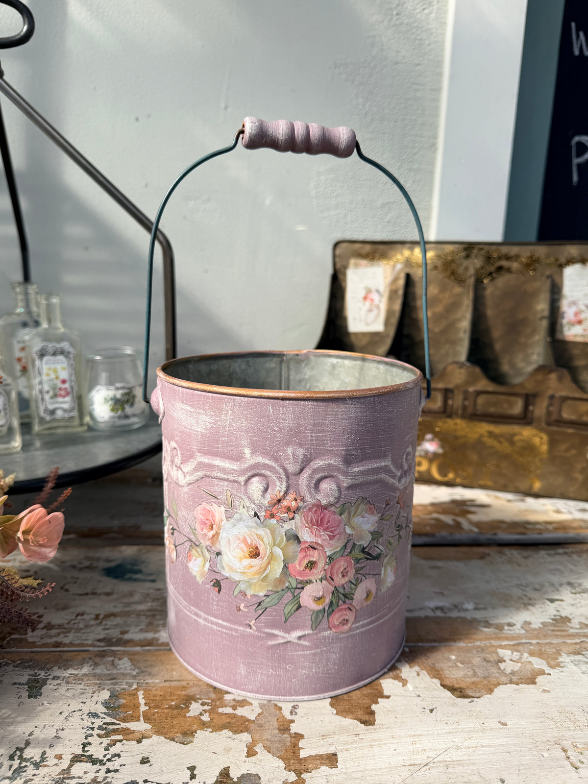 Lilac Metal Bucket