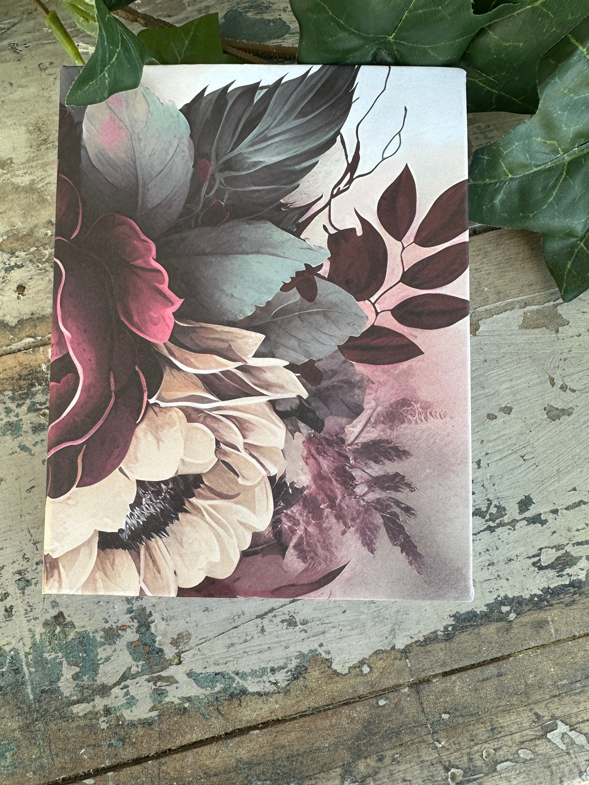 Jotter Pad Floral Burgundy Wash