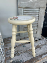 Stool table French Cream & Floral