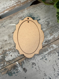 Elegant Oval Frame 3 piece set Blank MDF shape 12cm