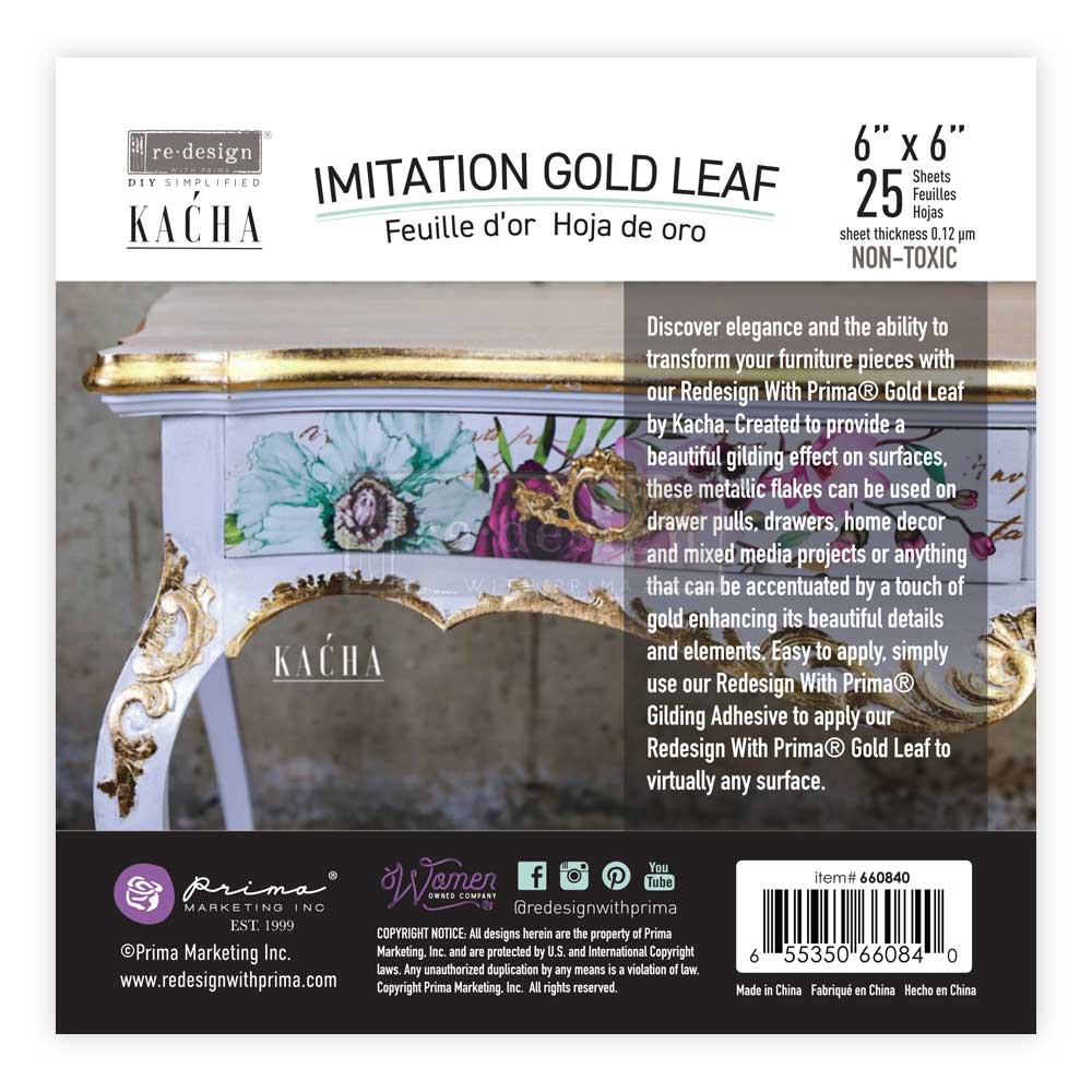 Kacha imitation Gold Leaf sheets - Redesign with Prima