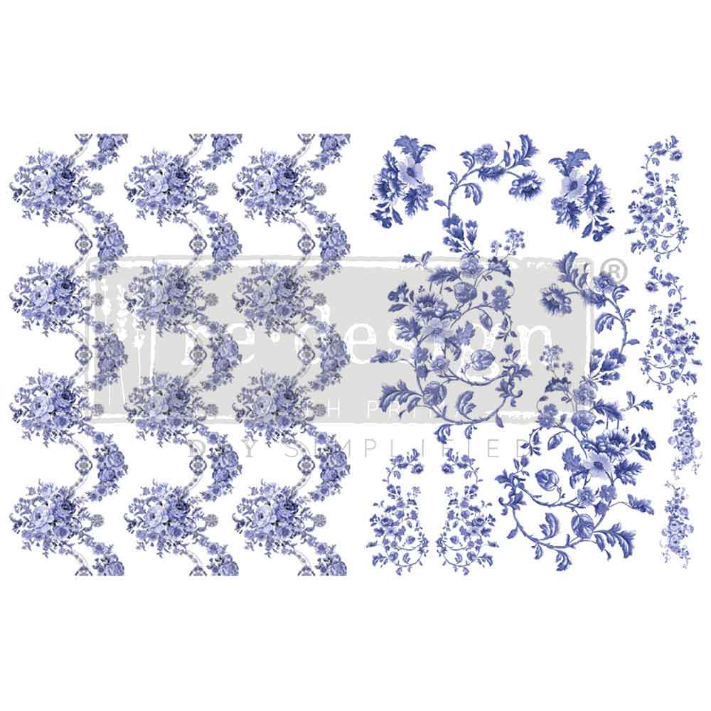H2O transfer Azure Florals Ii 2 sheets Redesign with Prima