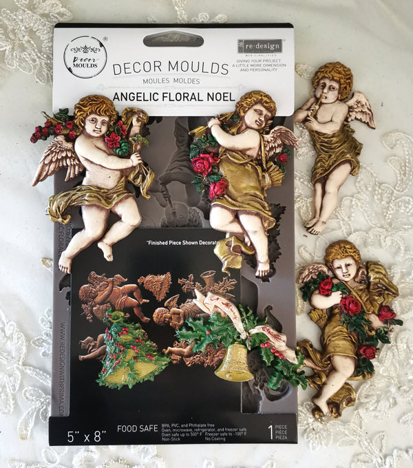 Decorative angel mold set Angelic Floral Noel Mould by Redesign with Prima