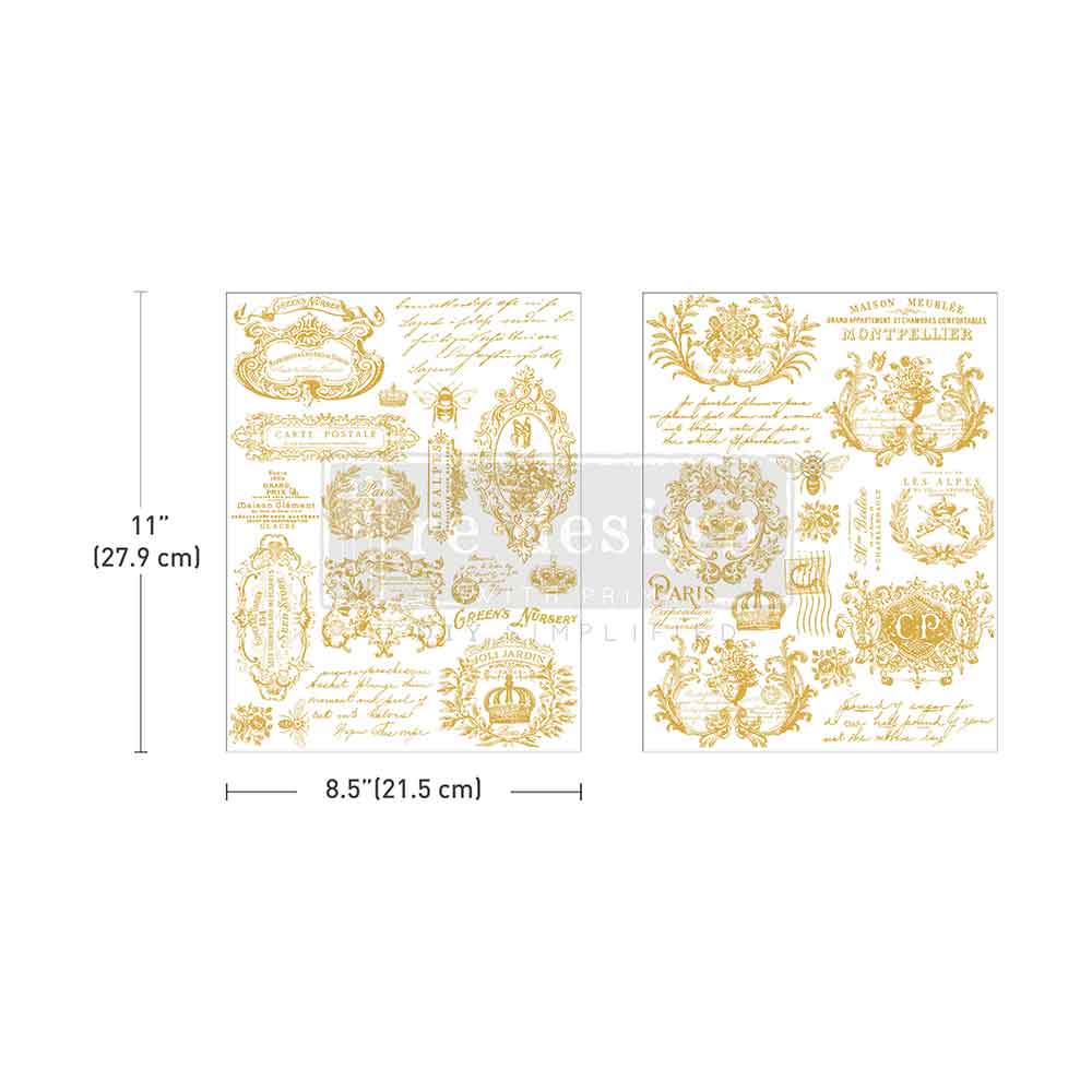 H2O transfer Gilded Memories 2 sheets Redesign with Prima