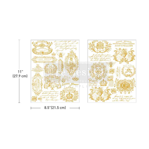 H2O transfer Gilded Memories 2 sheets Redesign with Prima