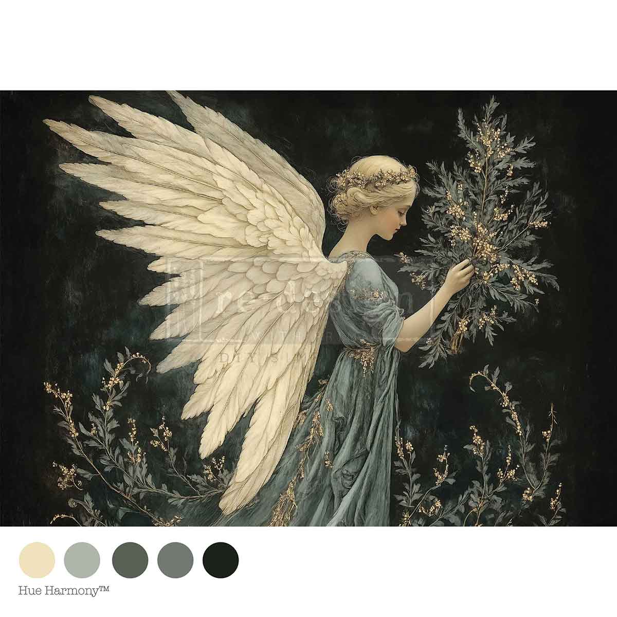 Heavenly Noel Mulberry Tissue Paper for Decoupage A4 1 sheet
