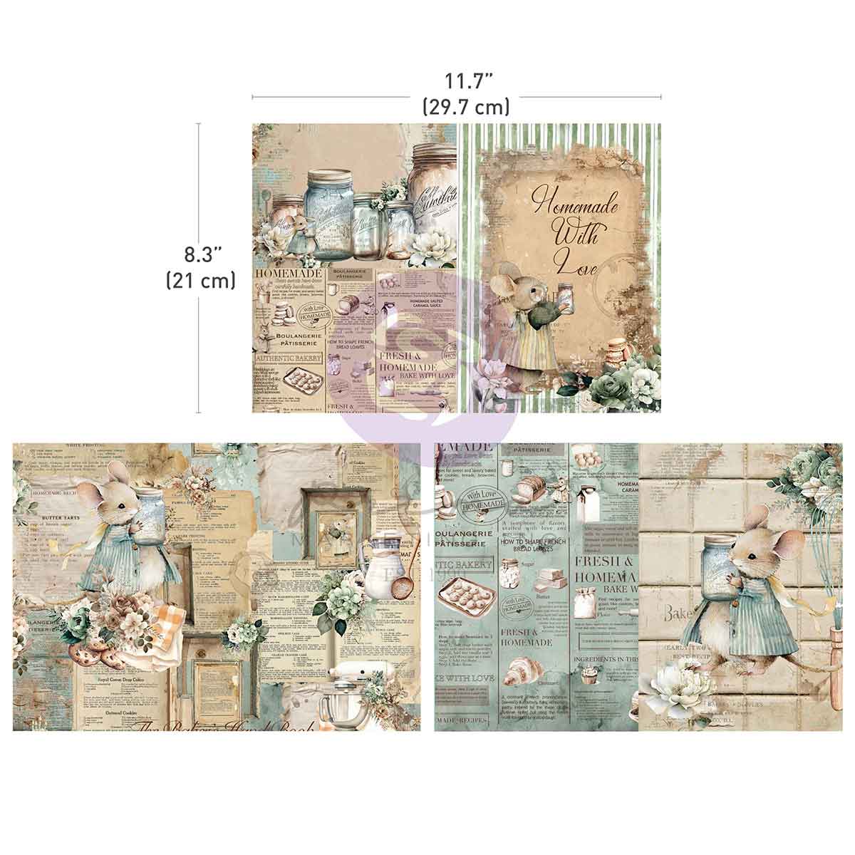 The Home Baker Collection Mulberry Tissue Paper for Decoupage A4 3 sheets