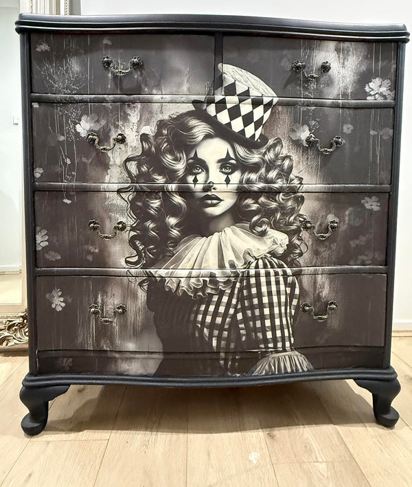 Harlequeen Mulberry Decoupage Paper steampunk, gothic clown