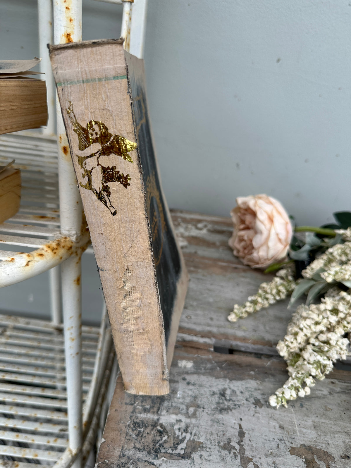 Fusion cast iron Black & Gold Reworked decorative Book 