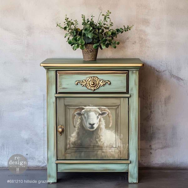 Hillside Grazing A3 Fiber Decoupage Paper 1 sheet