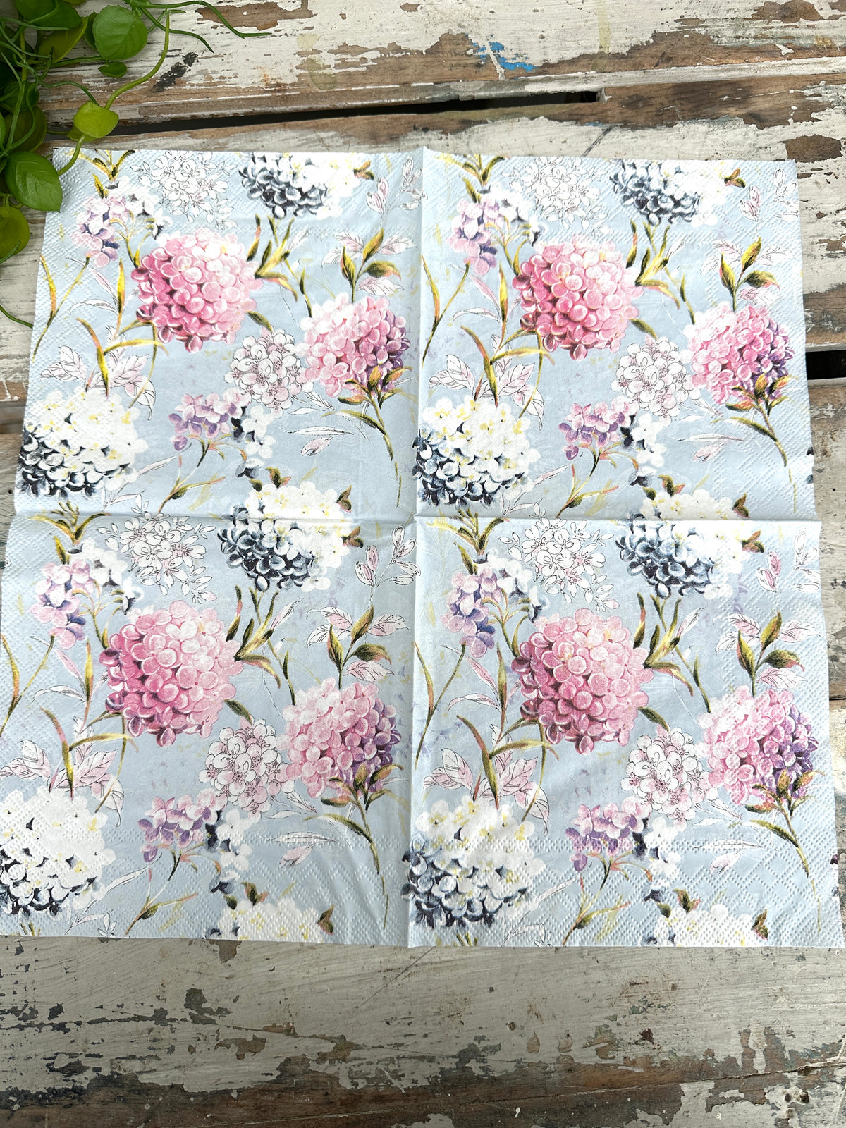 Blue Hydrangea Napkin for Decoupage