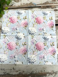 Blue Hydrangea Napkin for Decoupage