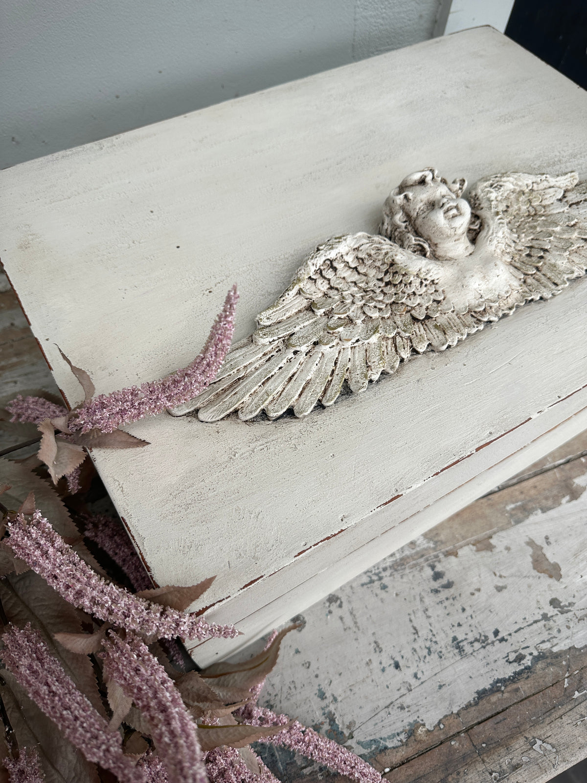 Angelic large Box chippy milk painted COLLECT OR GET COURIER QUOTE