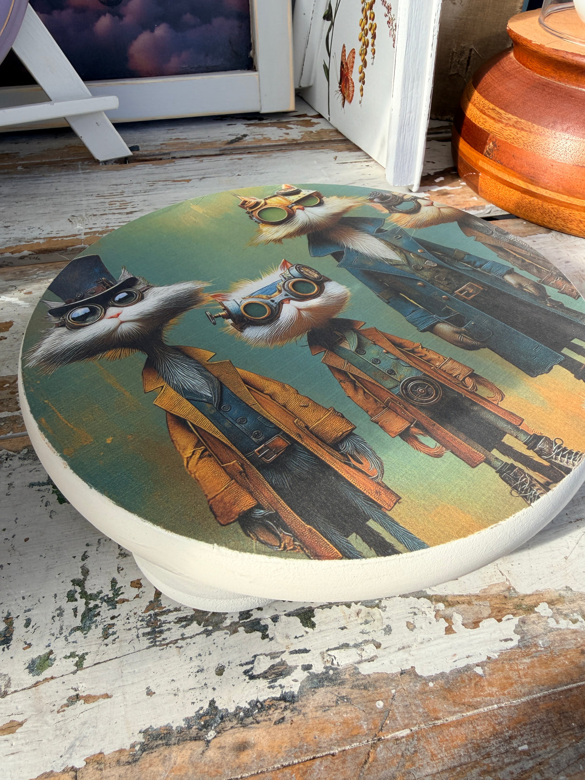 Steampunk wooden tray
