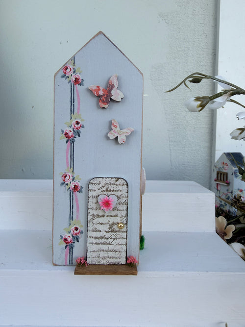 Miniature Handmade Houses Blue series butterflies
