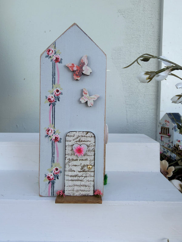 Miniature Handmade Houses Blue series butterflies