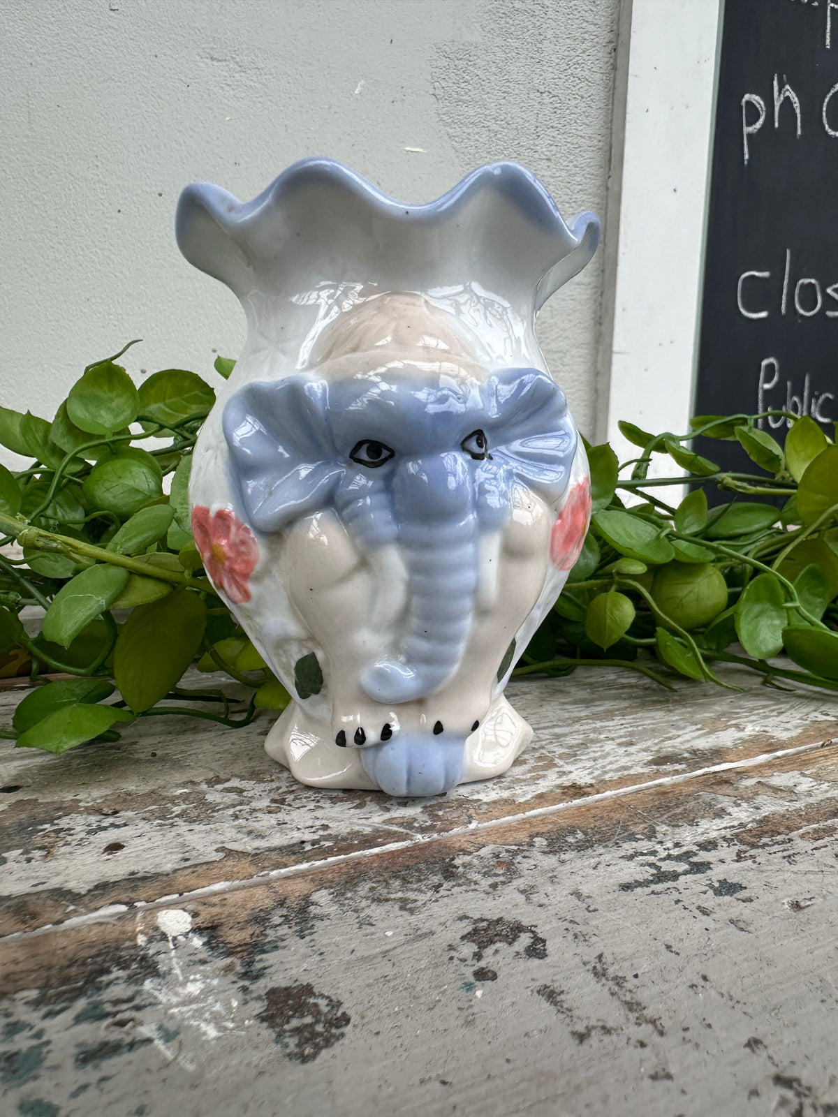 Elephant vase hanging