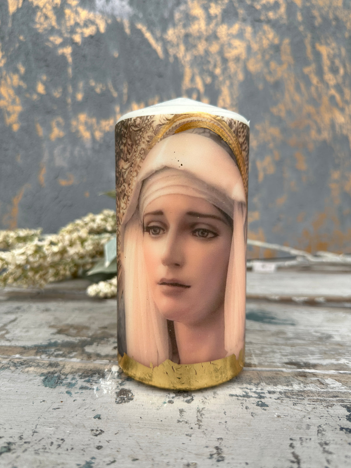 Shining Light mary  Candle Small